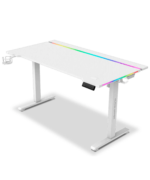 Secretária Elevatória Elétrica Alpha Gamer Zorya RGB (140x72cm) Gaming Station Branca