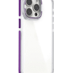 Capa Acrílico Borda Silicone são Suporte Cubrecamara iPhone 13/14 Roxo