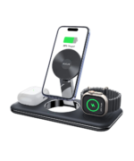 Carregador Wireless Rixus RXWC31 15W 3 em 1 Preto
