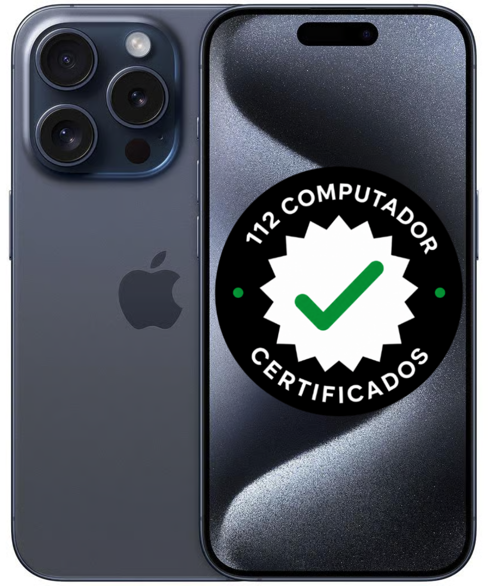 Apple iPhone 15 Pro (2) Apple iPhone 15 Pro ESim 6.1" 128GB Titânio Azul Usado (Grade A) - Image 1