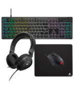 Bundle Corsair 4-in-1 Gaming Teclado K55 Core RGB (PT) + Rato Harpoon RGB Pro 12000DPI + Headset HS35 Surround v2 + Tapete de Rato M - Image 2