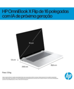 Computador Portátil HP OmniBook X Flip NGAI 16-as0000np 16" Intel® Arc™ de 140 V Intel® Core™ Ultra 7 258V 32GB 1TB SSD (Grade A) - Image 6