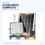Aigostar Projetor LED Solar Exterior 200W 2000lm 15000mAh IP65 com Comando — 3 Tonalidades de Luz - Image 3