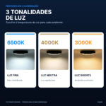 Aigostar Projetor LED Solar Exterior 200W 2000lm 15000mAh IP65 com Comando — 3 Tonalidades de Luz - Image 4