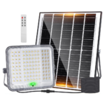 Aigostar Projetor LED Solar Exterior 200W 2000lm 15000mAh IP65 com Comando — 3 Tonalidades de Luz